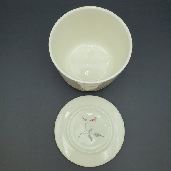 Universal Ballerina Rosette Refrigerator Jar Pink Rose Lidded Bowl Canister - Picture 7 of 11